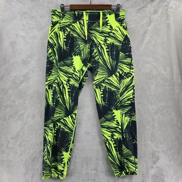 RHONE Athletic Joggers Pants Womens Size Medium Green Palm Leaf Print - Picture 1 of 8